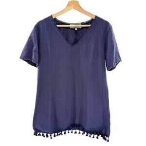 Anthropologie Sunday in Brooklyn Navy L Cover-up Tunic Top Coastal Beach Resort